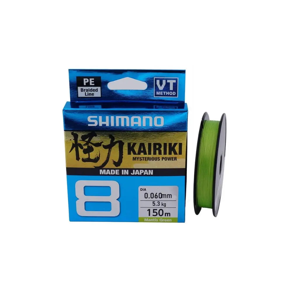 Shimano Trecciato Kairiki 8 Mantis Green PE 0.060mm, 5.3Kg, 150m - Animaliapet