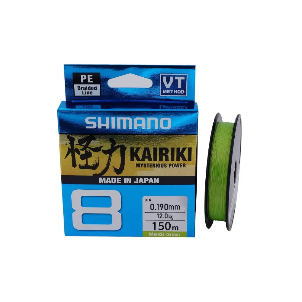 Shimano Trecciato Kairiki 8 Mantis Green PE 0.190mm, 12.0Kg, 150m - Animaliapet