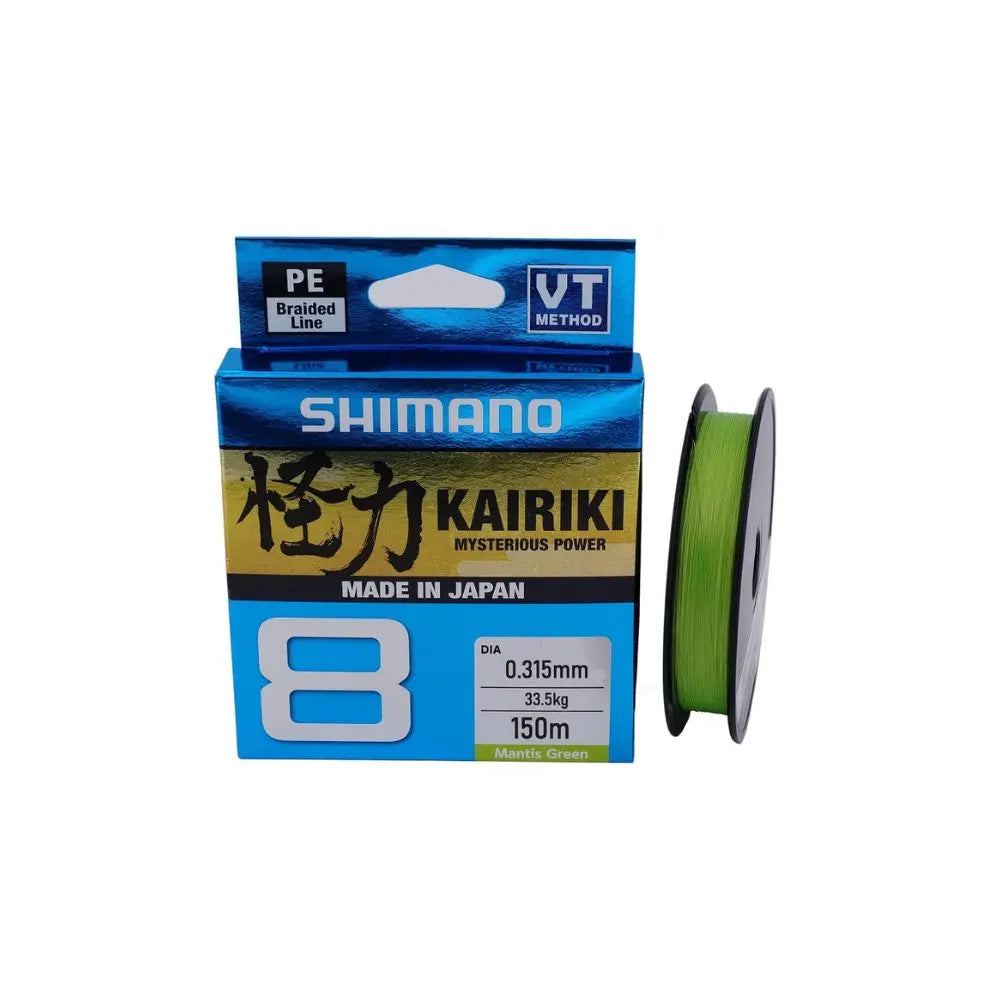 Shimano Trecciato Kairiki 8 Mantis Green PE 0.315mm, 33.5Kg, 150m - Animaliapet