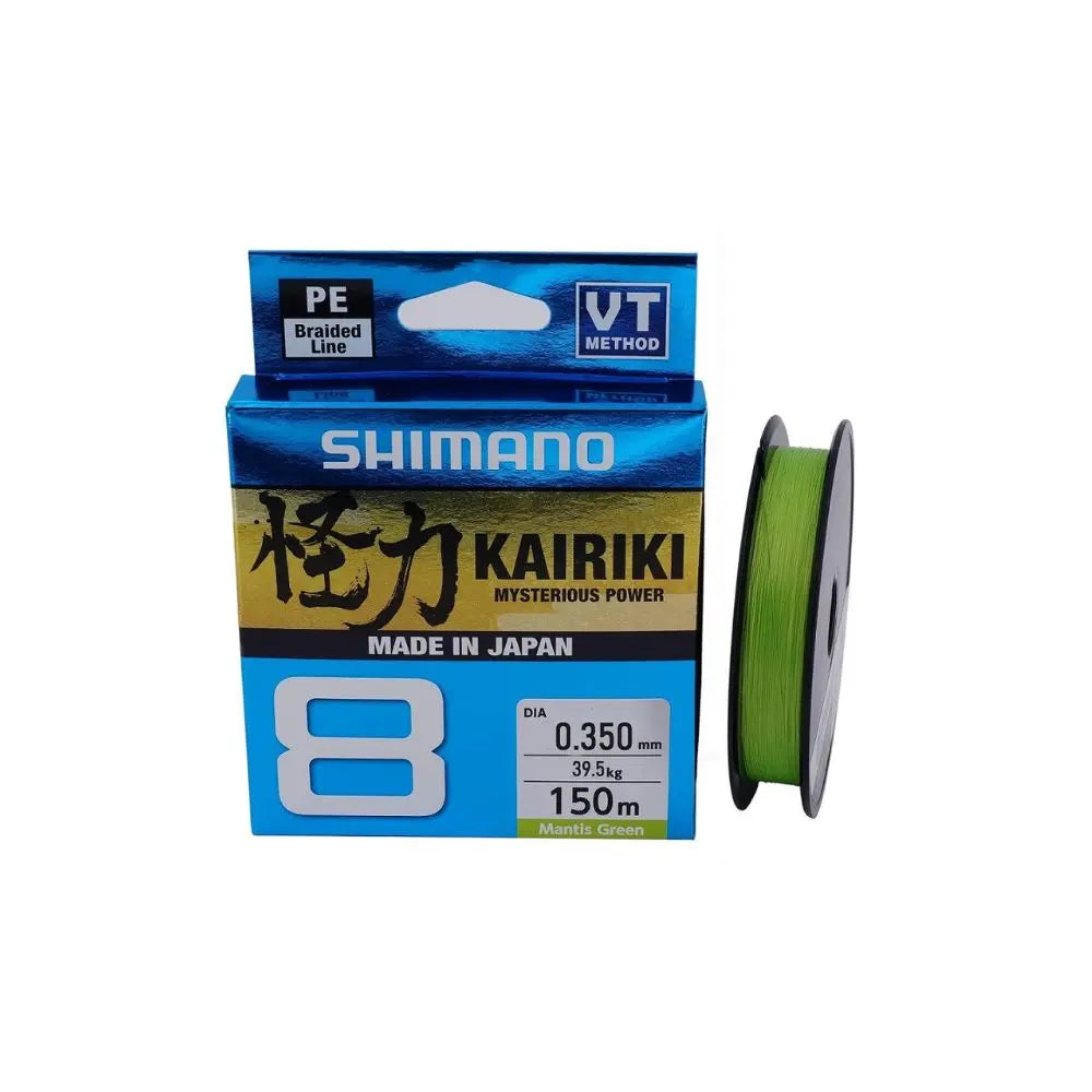 Shimano Trecciato Kairiki 8 Mantis Green PE 0.350mm, 39.5Kg, 150m - Animaliapet