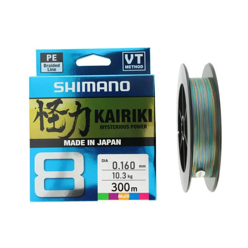 Shimano Trecciato Kairiki 8 Multicolor PE 0.160mm, 10.3Kg, 300m - Animaliapet