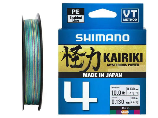 Shimano Trecciato Kairiki 4 Multi Color PE 0.130mm, 7.4Kg, 150m - Animaliapet