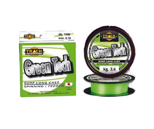 Track Line Green Tech 0.16mm 3.6kg 1000mt Monofilo per la Pesca