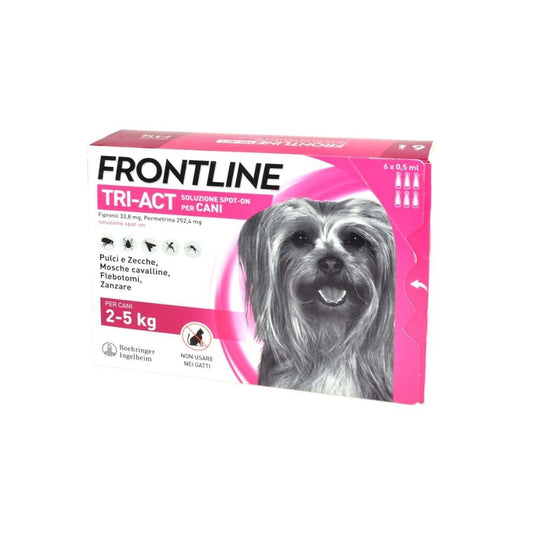 Frontline Tri-Act Spot On 6 Pipette 0.5ml Cani 2-5Kg - Animaliapet