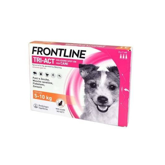 Frontline Tri-Act Spot On 3 Pipette 1ml Cani 5-10Kg - Animaliapet