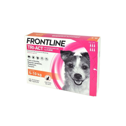 Frontline Tri-Act Spot On 6 Pipette 1ml Cani 5-10Kg - Animaliapet