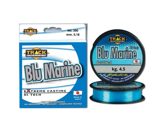 Track Line Blu Marine 0.18mm 4.5kg 300mt Monofilo per la Pesca