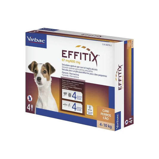 Virbac Effitix 4-10kg Spot On 4 Pipette 1,10ml per Cani Taglia Piccola - Animaliapet