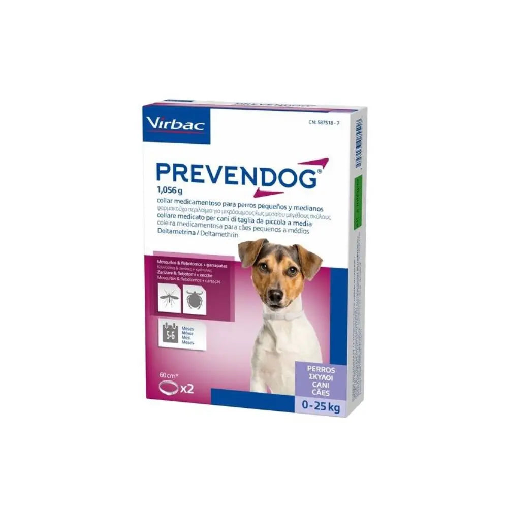 Virbac Prevendog Collare Antiparassitario 2x60cm per Cani 0-25 kgAntiparassitariAnimaliapet