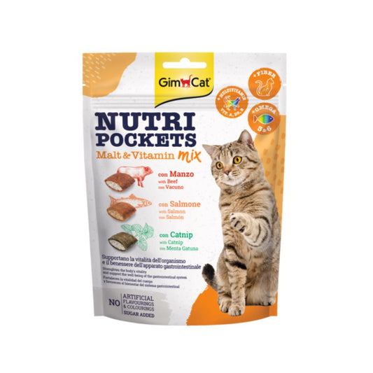 Gimcat Nutri Pockets Malt & Vitamin  Mix 150g Snack per Gatti