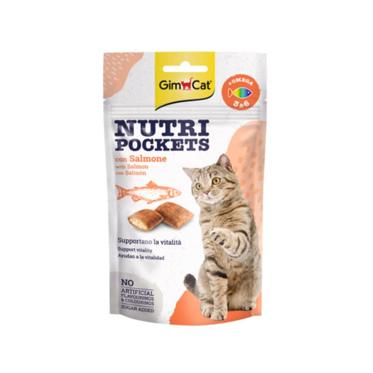 Gimcat Nutri Pockets con Salmone 60g Snack per Gatti - Animaliapet
