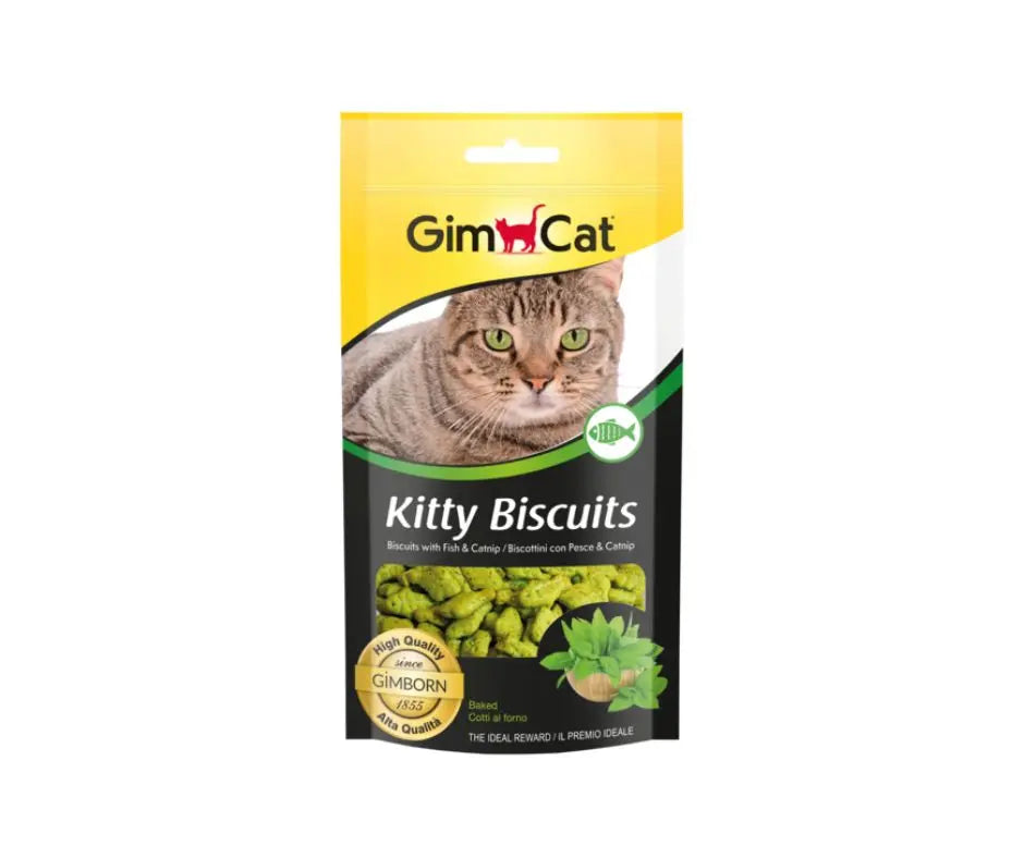 Gimborn GimCat Kitty Biscuits con Pesce e Catnip 40g Snack per Gatti - Animaliapet