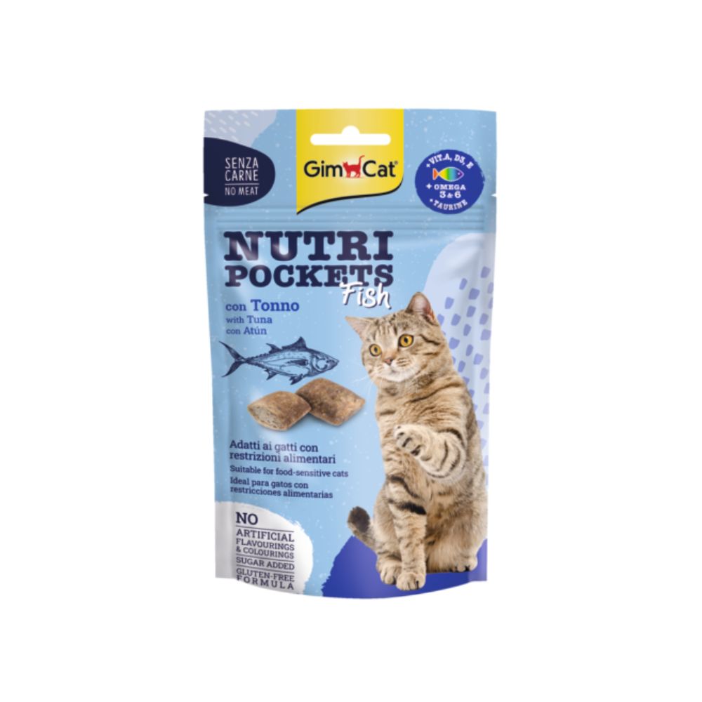 Gimcat Nutri Pockets Fish con Tonno 60g Snack per Gatti - Animaliapet