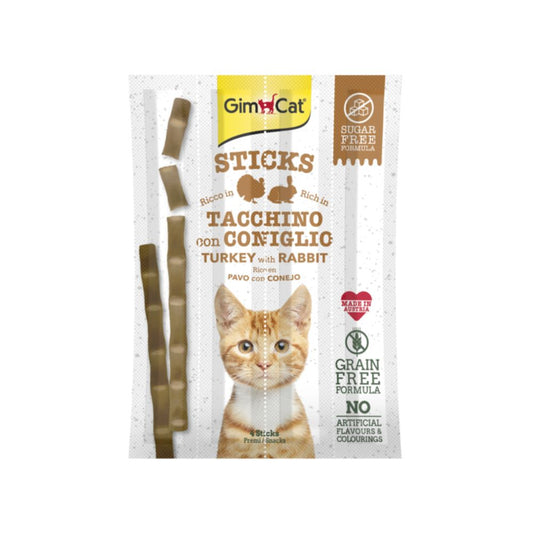 Gimcat Stick Tacchino e Coniglio 4x5g Snack per Gatti