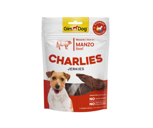 Gimdog Charlies Jerkies Manzo 70g Snack per Cani - Animaliapet