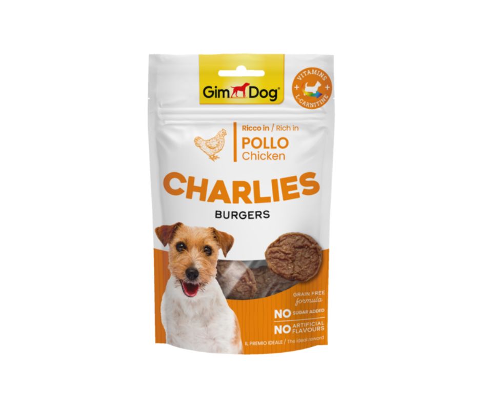 Gimdog Charlies Burgers Pollo 70g Snack per Cani - Animaliapet