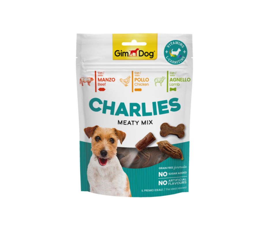 Gimdog Charlies Meaty Mix Manzo Pollo Agnello 70g Snack per Cani - Animaliapet