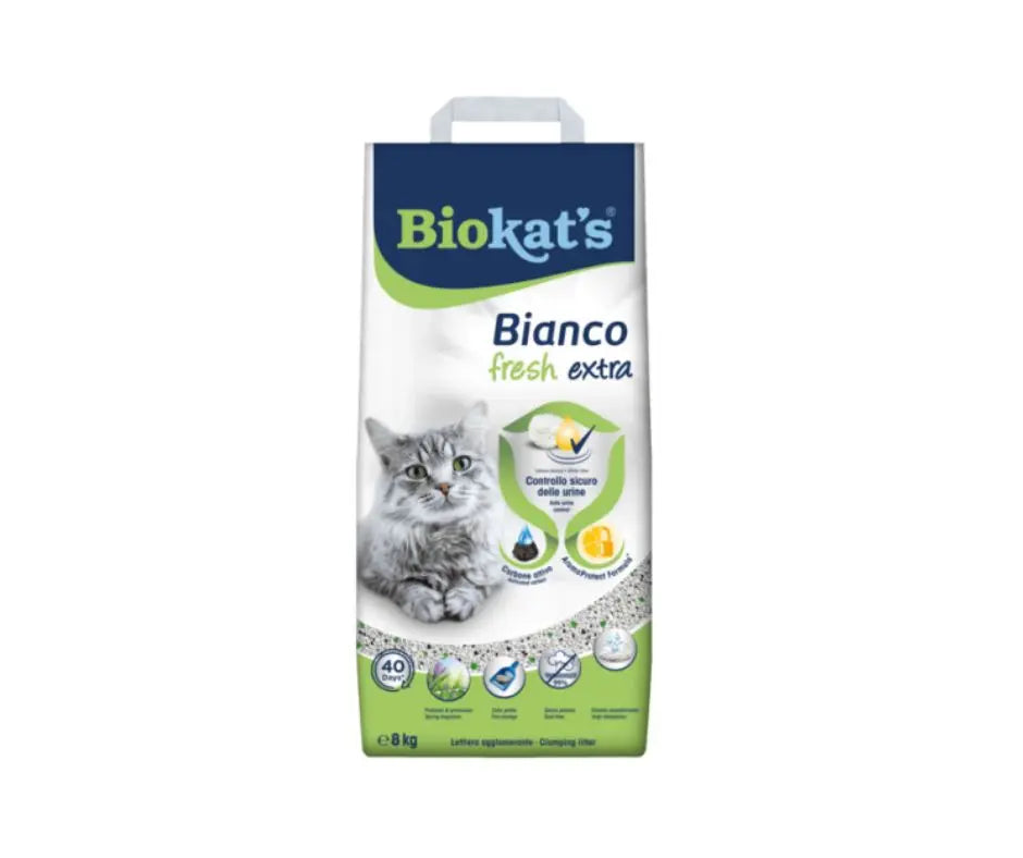 BioKat's Bianco Fresh Extra Lettiera 8kg per Gatti - Animaliapet