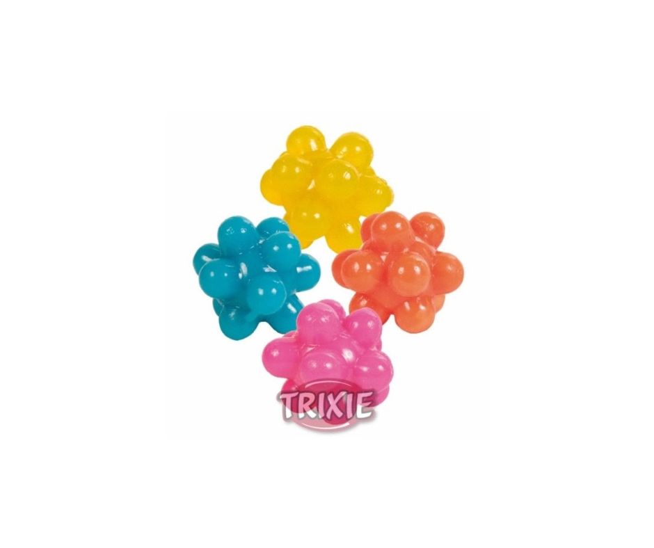 Trixie Set 4 Palline Bitorzolute in Gomma 3,5cm Gioco per Gatti - Animaliapet