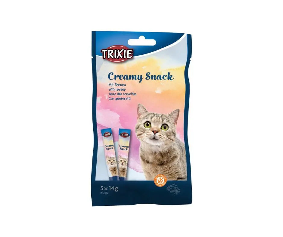 Trixie Creamy Snacks Tonno e Gamberetti Bustina Da 5x14g Snack Per Gatti - Animaliapet