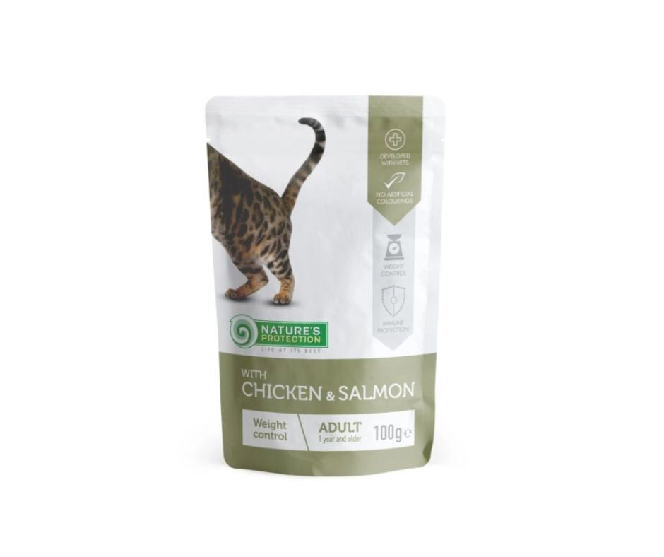 Nature's Protection Weight Control con Pollo e Salmone Bustina per Gatti 100g - Animaliapet