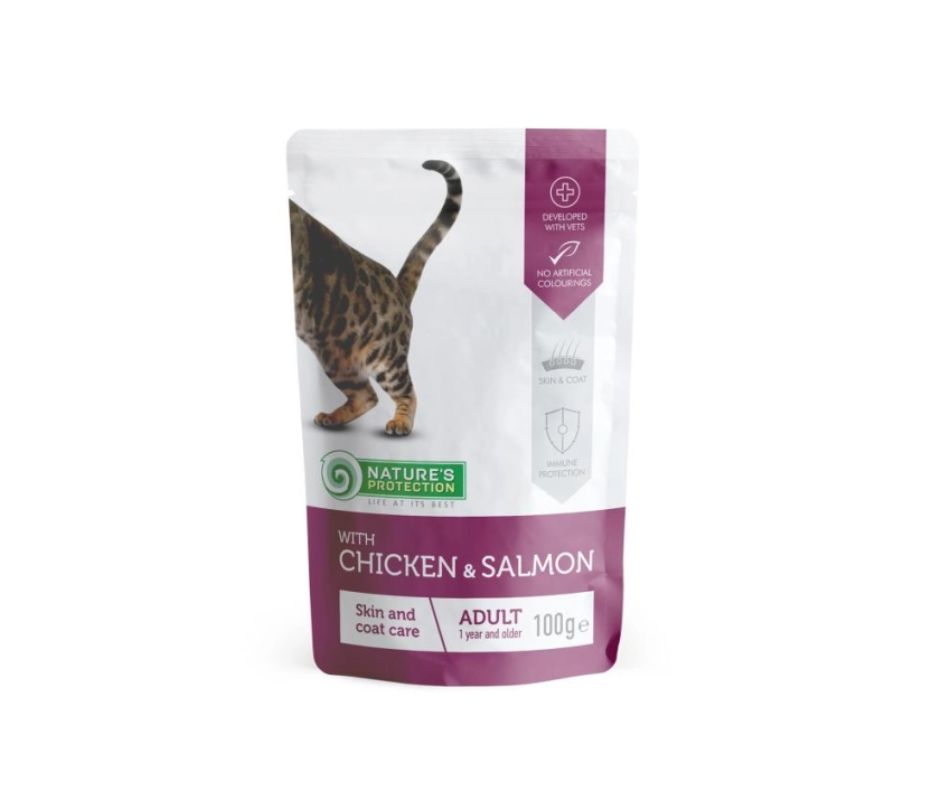 Nature's Protection Skin and Coat Care con Pollo e Salmone Bustina per Gatti 100g - Animaliapet