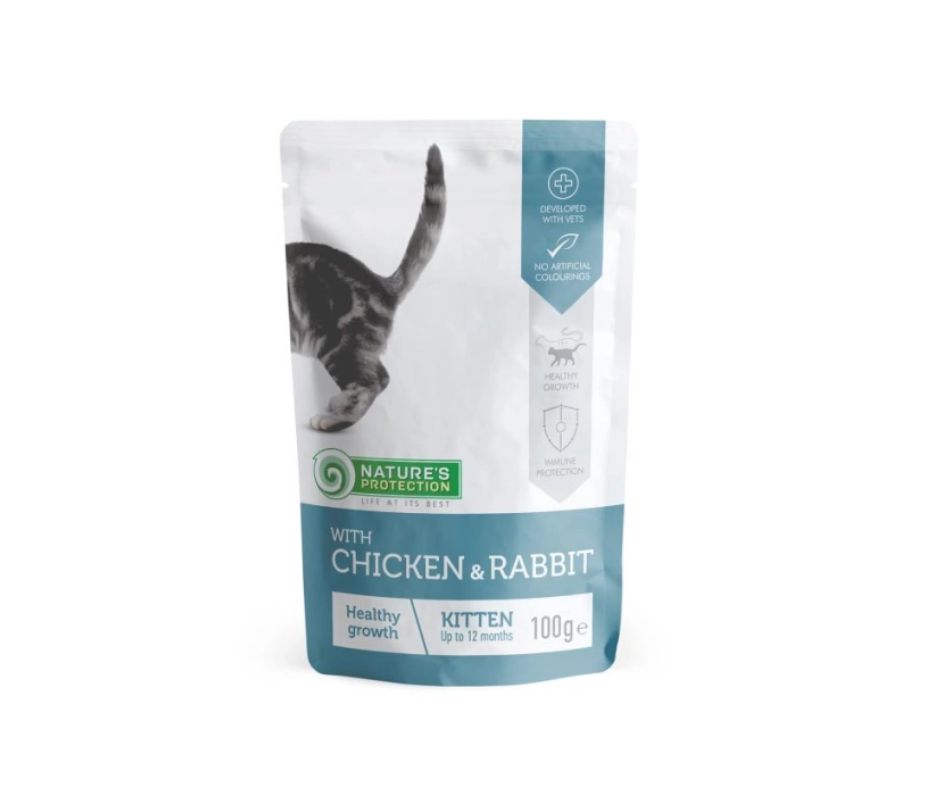 Nature's Protection Healthy Growth con Pollo e Coniglio Kitten Bustina per Gattini 100g - Animaliapet