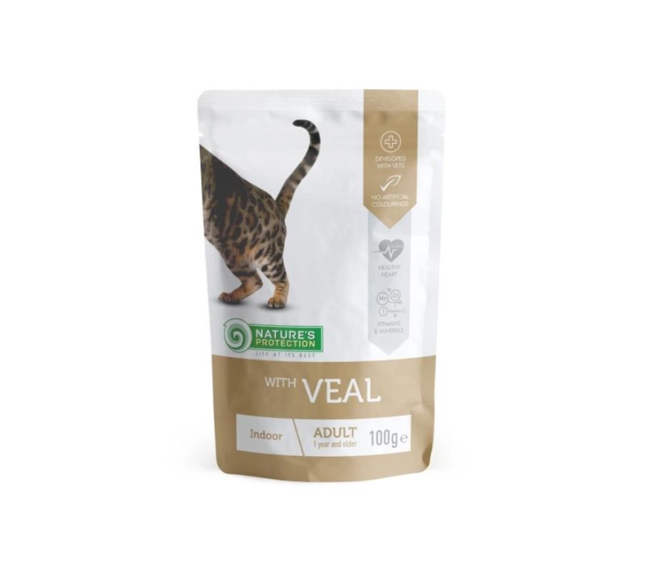 Nature's Protection Indoor con Vitello Bustina per Gatti 100g - Animaliapet