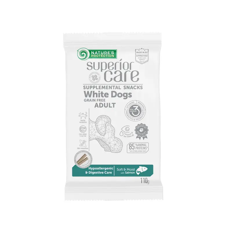 Nature's Protection White Dogs Hypoallergenic & Digestive Care Snack Cani 110g - Animaliapet