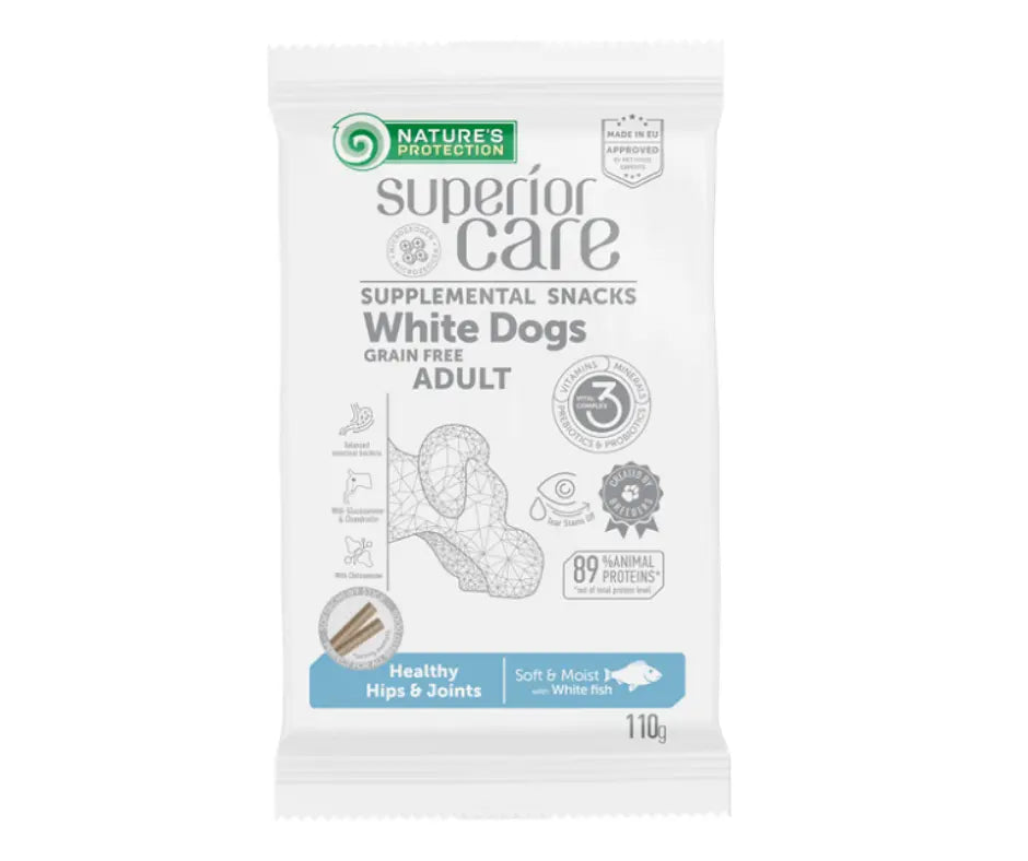 Nature's Protection White Dogs Healty Hips & Joints Pesce Bianco Snack Cani 110g - Animaliapet