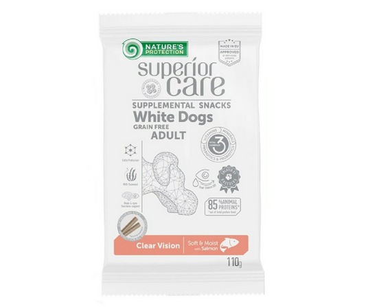 Nature's Protection White Dogs Clear Vision Salmone Snack Cani 110g