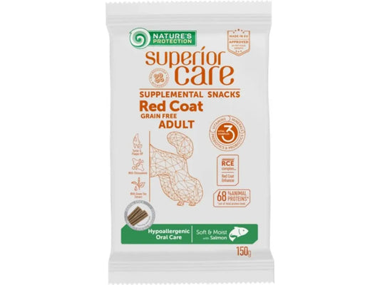 Nature's Protection Red Coat Hypoallergenic Oral Care Salmone Snack Cani 150g - Animaliapet