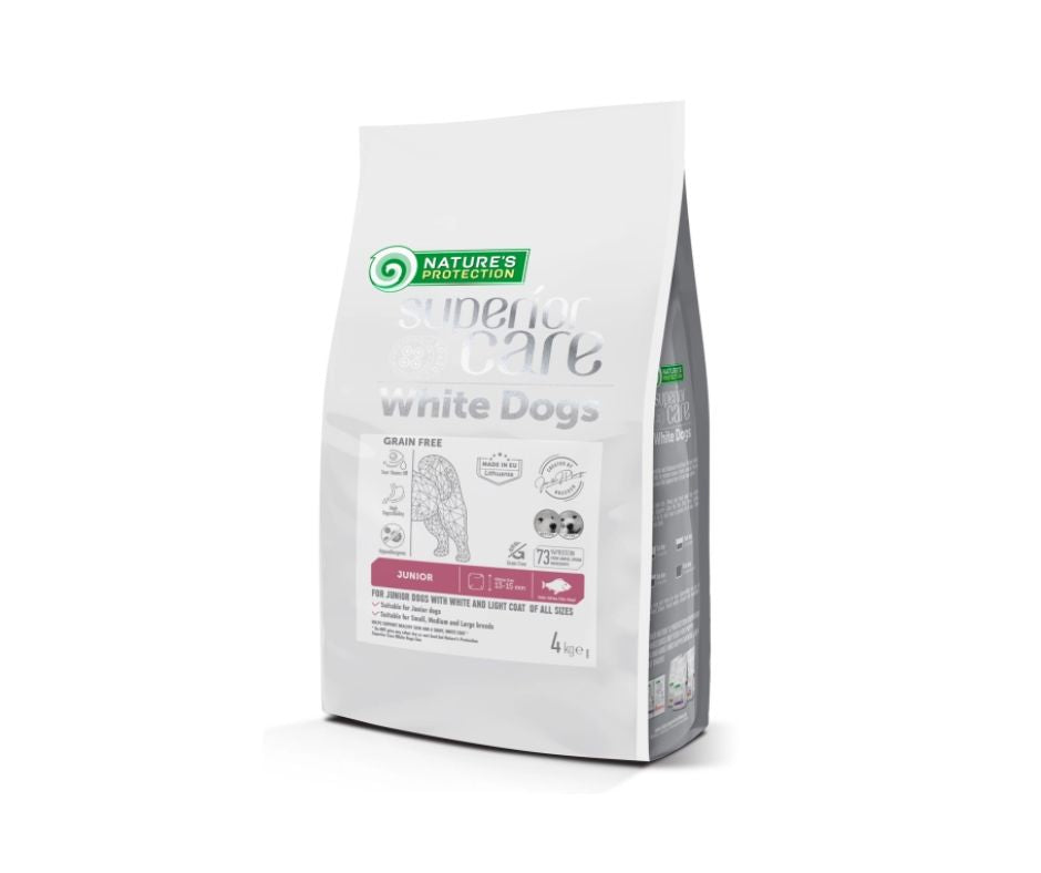 Nature's Protection White Dogs Pesce Bianco Junior 4kg All Sizes Crocchette Cani Cuccioli - Animaliapet