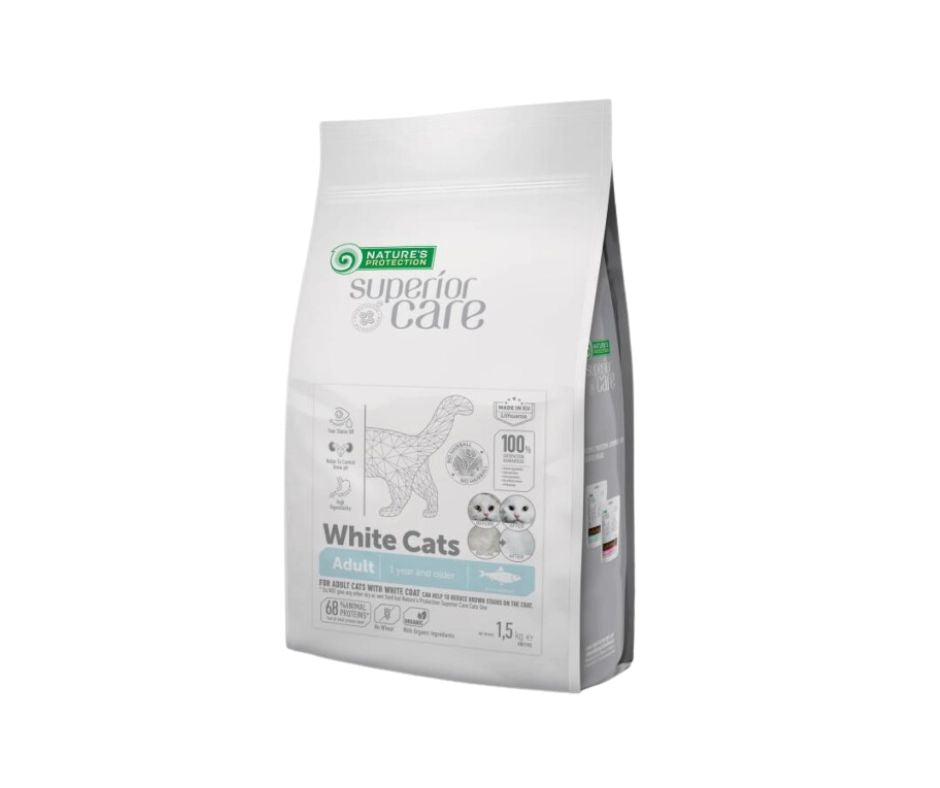 Nature's Protection White Cats Aringa Adult 1,5kg Crocchette Gatti Pelo Bianco - Animaliapet