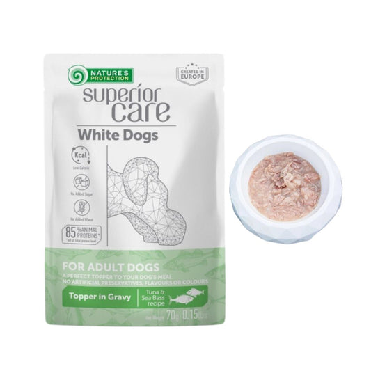 Nature's Protection White Dog Topper Tonno e Branzino 70g Bustina Cani