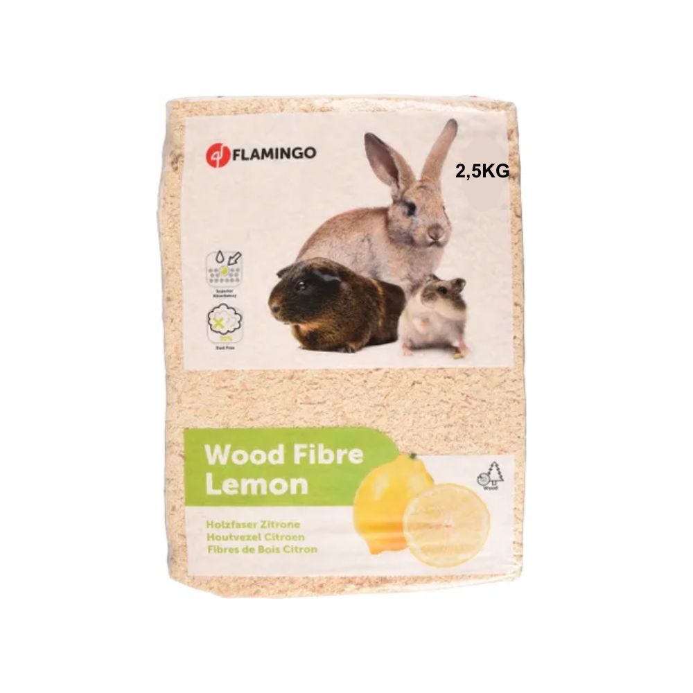 Karlie Flamingo Wood Fibre Lemon Trucioli Limone 2,5kg Lettiera per Roditori - Animaliapet