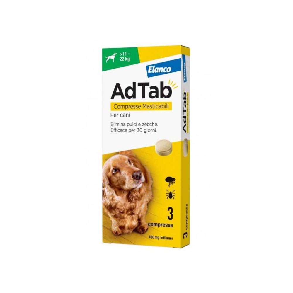 Elanco Adtab Compresse Masticabili per Cani  >11 a 22Kg conf. da 3cpr - Animaliapet