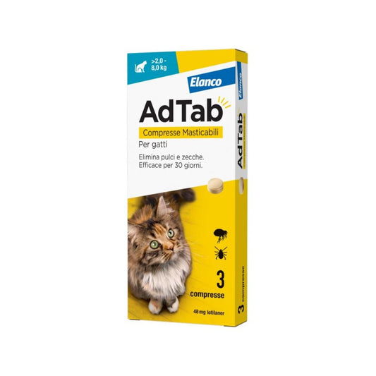 Elanco Adtab Compresse Masticabili per Gatti >2,0 a 8Kg conf. da 3cpr - Animaliapet