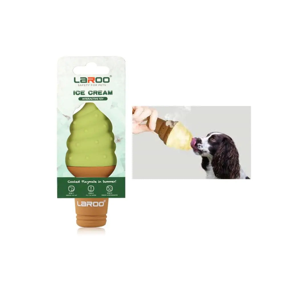 LaRoo Ice Cream Gelato Cono Verde in Silicone per Cani - Animaliapet