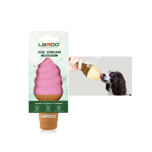 LaRoo Ice Cream Gelato Cono Rosa in Silicone per Cani - Animaliapet