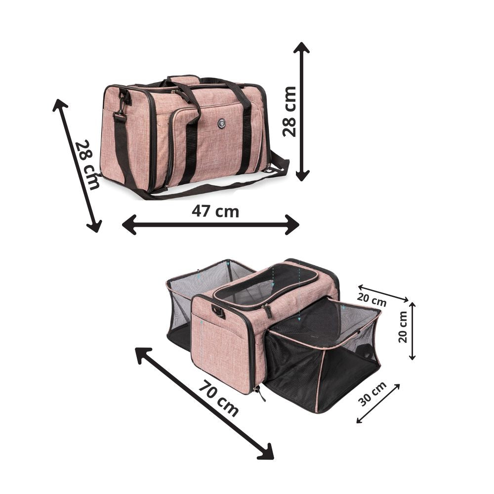 Fofos Trasportino Espandibile Pieghevole Rosa per Cani e Gatti