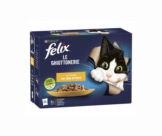 Felix Le Ghiottonerie Le Varietà in Gelatina 12x85g Bustine Gatti - Animaliapet