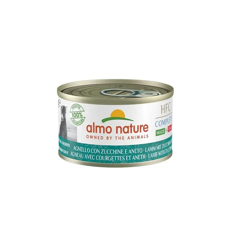 Almo Nature HFC Complete Agnello Zucchine e Aneto Made in Italy 95g Lattina Cani Adulti - Animaliapet