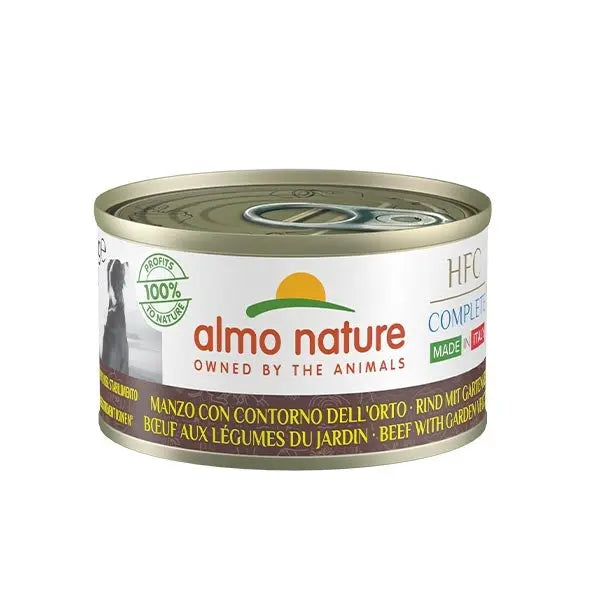 Almo Nature HFC Complete Manzo con Contorno Orto Made in Italy 95g Lattina Cani Adulti - Animaliapet