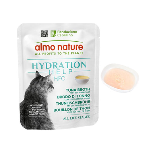 Almo Nature HFC Hydration Help Brodo di Tonno con Filetto di Tonno 50g Bustina Gatti