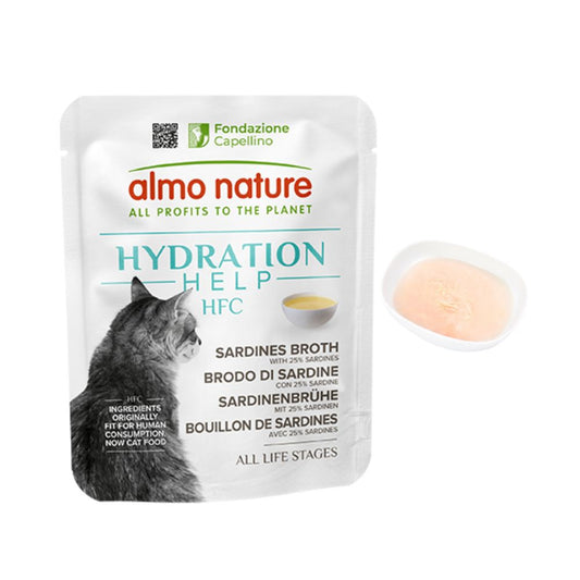 Almo Nature HFC Hydration Help Brodo di Sardine con Sardine 50g Bustina Gatti