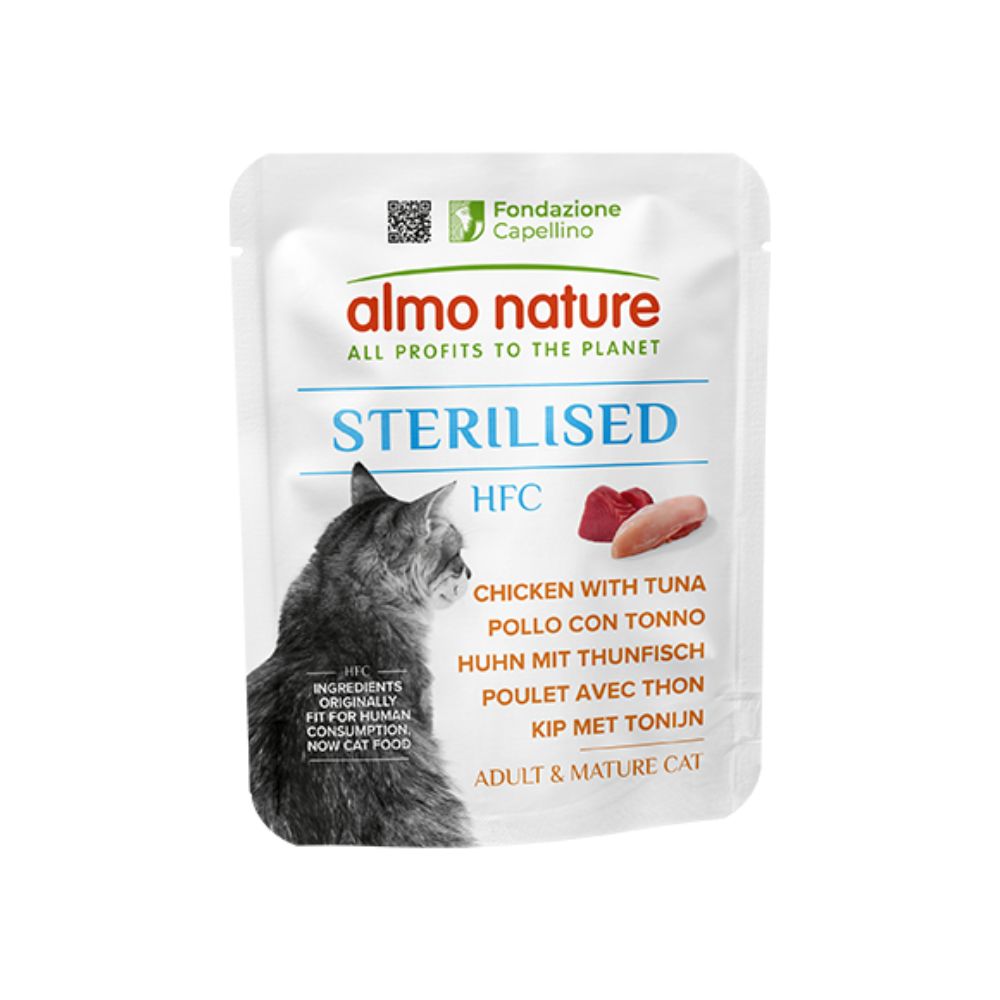 Almo Nature HFC Sterilised Pollo con Tonno 50g Bustina Gatti Adulti Sterilizzati