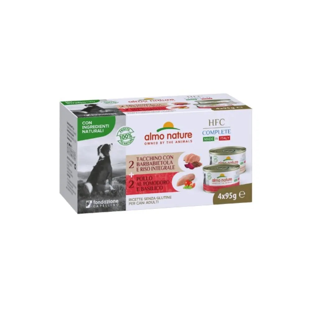 Almo Nature HFC Complete Multipack 4x95g Tacchino, Pollo Lattine Cani Adulti - Animaliapet