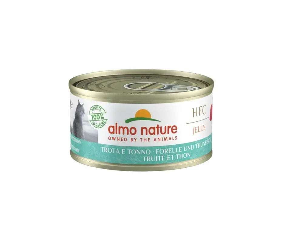 Almo Nature HFC Jelly Trota e Tonno 70g Lattina Gatti AdultiLattina Umido GattiAnimaliapet