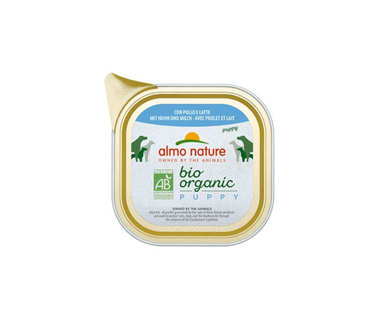 Almo Nature Bio Organic Puppy Pollo e Latte 300g Vaschetta Cani Cuccioli